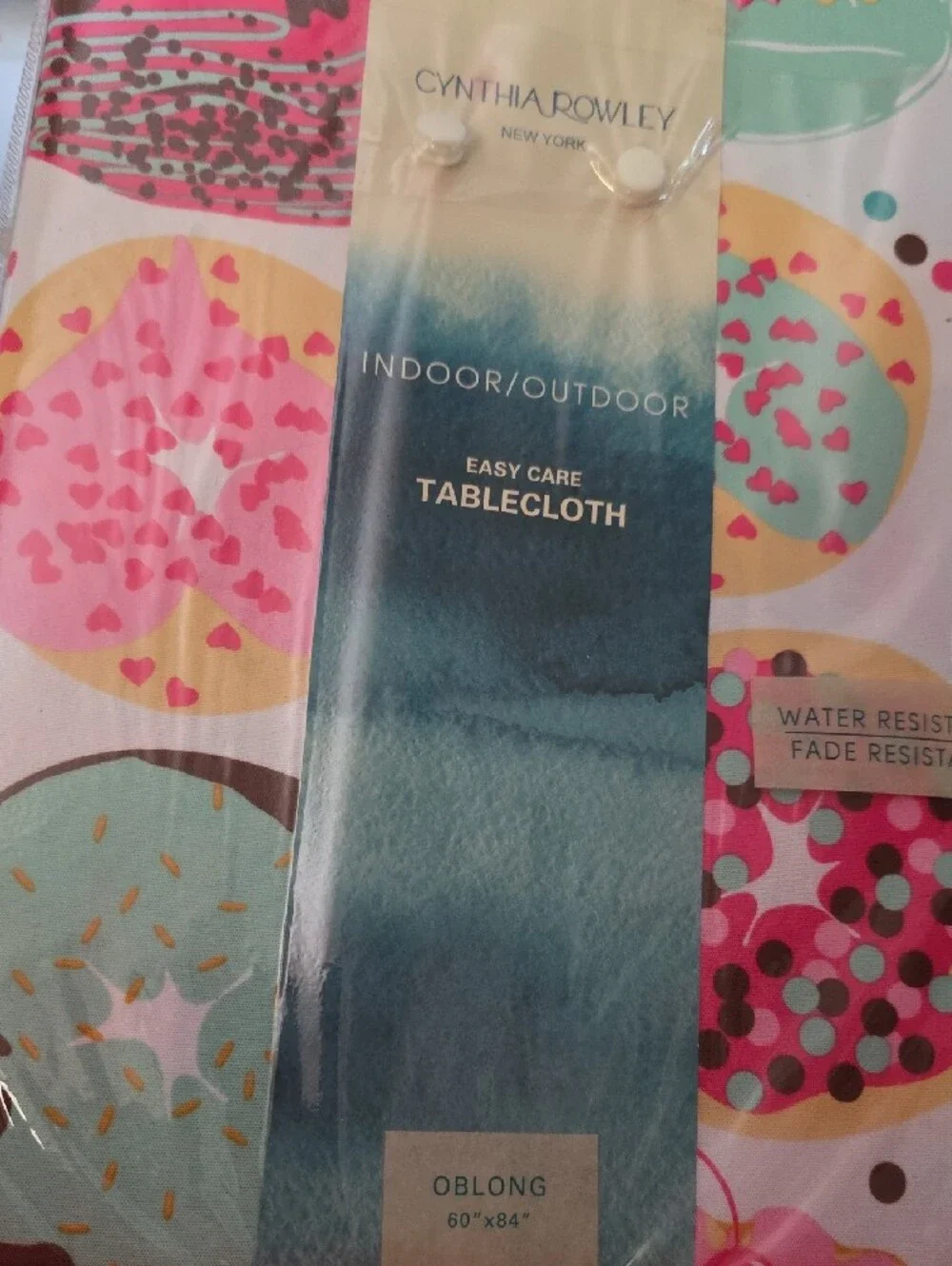Cynthia Rowley Tablecloth Covered With Bright Donuts